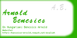 arnold bencsics business card